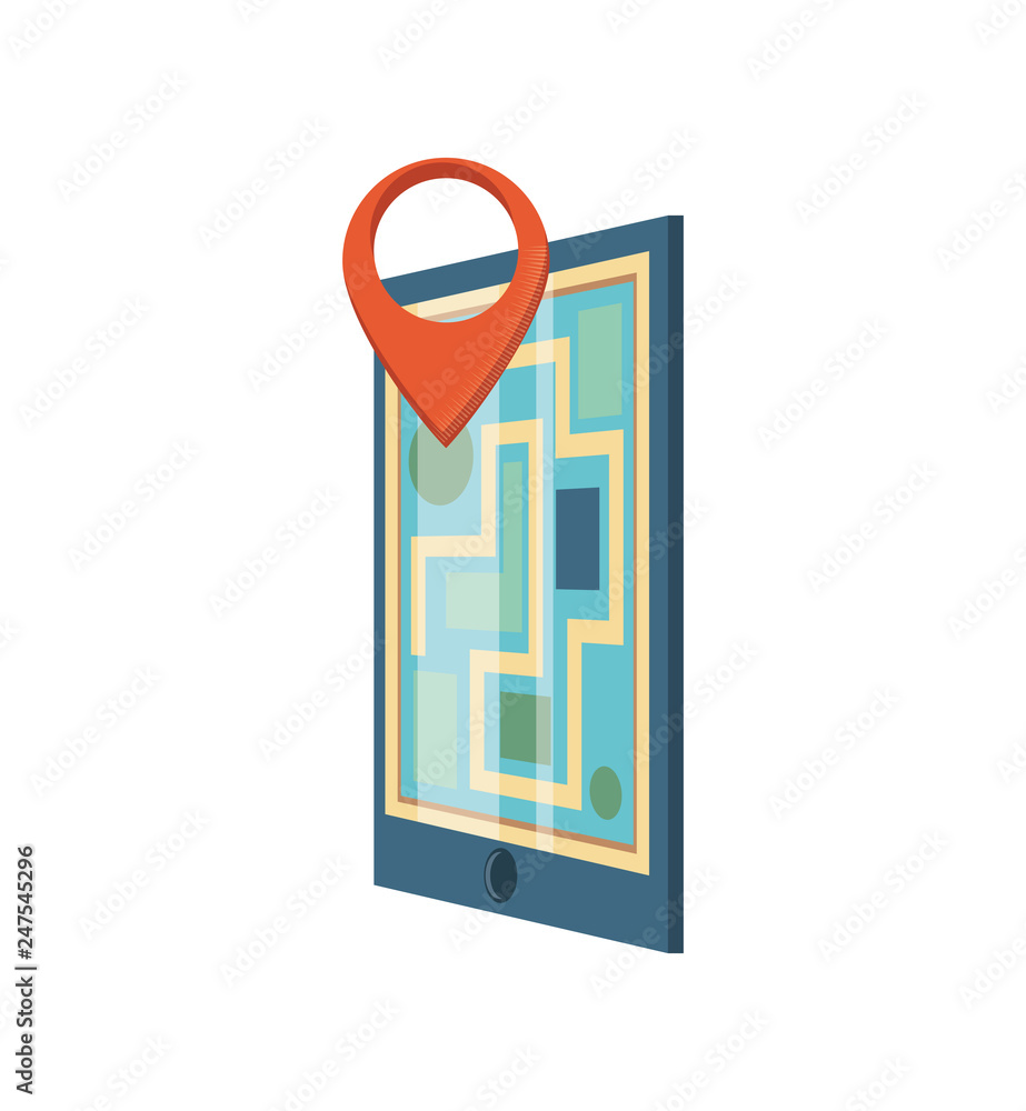 Poster paper map guide with pin location