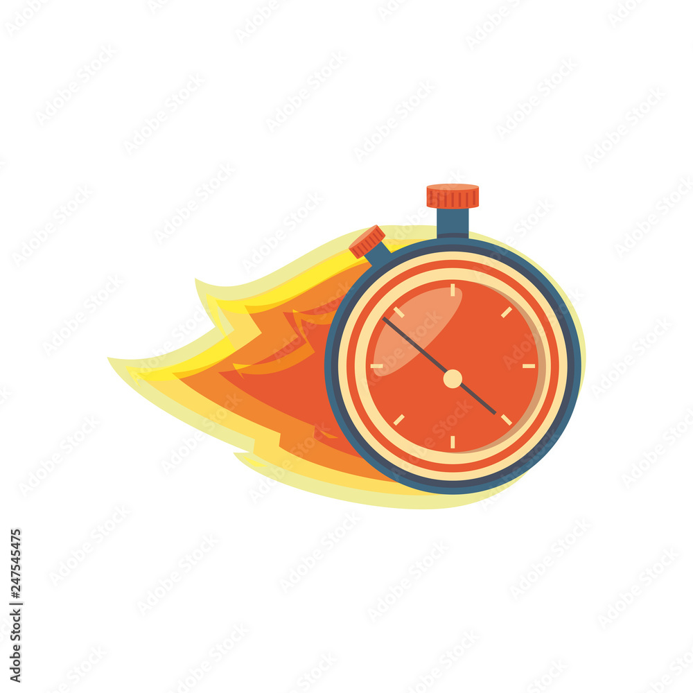 Poster chronometer timer with flame