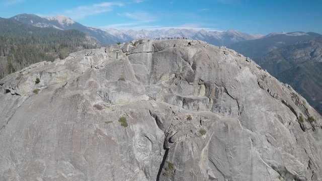 Moro rock in Sequoia National Park from the air, California, USA