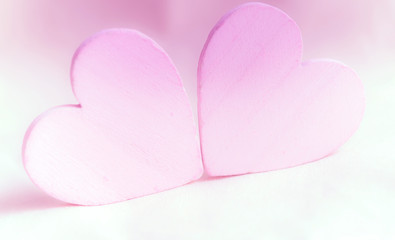 Zwei Herzen in rosa, pink, Textraum