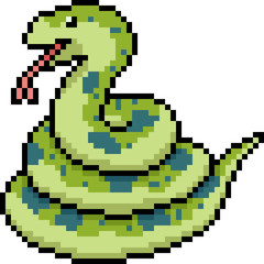 Obraz premium vector pixel art snake coil