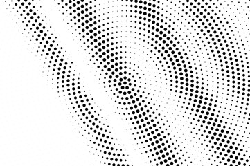Black on white oversized halftone texture. Rough dotwork gradient. Distressed dotted vector background