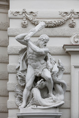 Fototapeta na wymiar Hercules fighting the Hydra, Hofburg, Vienna