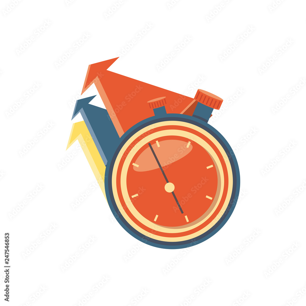 Poster chronometer timer with arrows