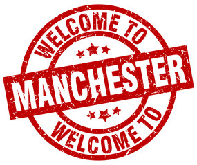 welcome to Manchester red stamp