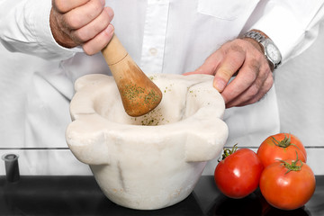 Cook with mortar