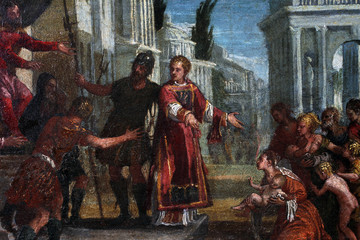 St. Lawrence leads the poor prefect of Valerian