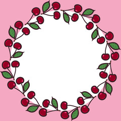 Decorative frame with berry ornament. It can be used for the design of greeting cards, posters, etc .d.