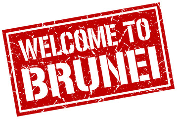 welcome to Brunei stamp