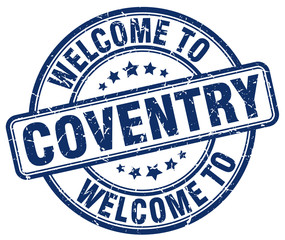 welcome to Coventry blue round vintage stamp