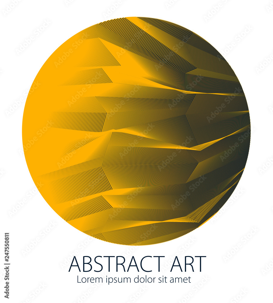 Aufkleber perfect art and design element of great lines surface texture in a shape of circle. vector abstract 