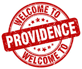 welcome to Providence red round vintage stamp