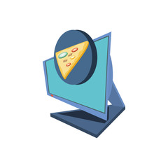 computer desktop with delivery food app