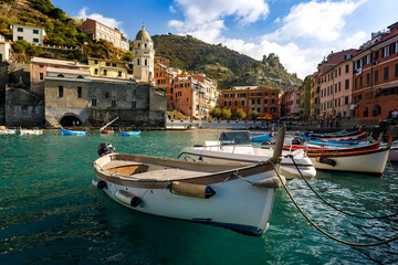 Vernazza, Cinque Terre, Legurien, Italien, Hafen