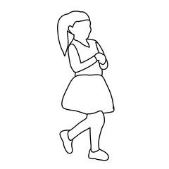  white background, sketch, simple lines, the child is