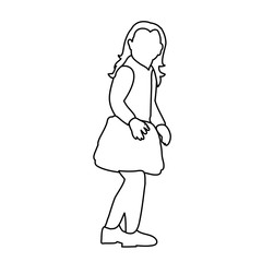 white background sketch of a child