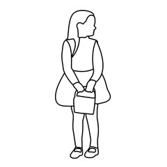 vector, on white background, sketch, child lines