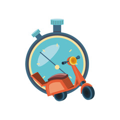 delivery motorcycle scooter with chronometer