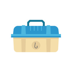 A set of accessories for fishing in the box. Hooks. Vector illustration. EPS 10.