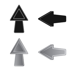 Isolated object of element and arrow icon. Collection of element and direction stock symbol for web.