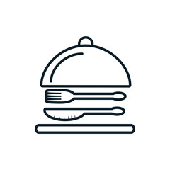 tray server food with cutleries