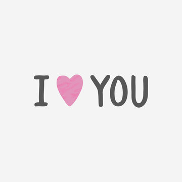 I Love You. Unique Hand Drawn Design. Vector