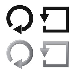 Isolated object of element and arrow sign. Collection of element and direction vector icon for stock.