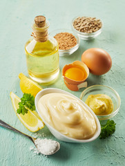 Bowl of spicy homemade speciality mayonnaise