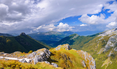 Viev of prokletje mountains in montenegro