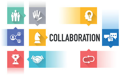COLLABORATION FLAT ICON SET