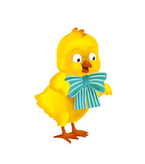 cartoon happy easter chicken on white background - illustration for the children