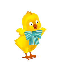 cartoon happy easter chicken on white background - illustration for the children