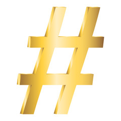 Obraz premium number sign. Vector 3d. Gold.