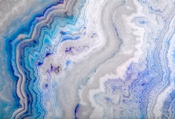 Photo sur Plexiglas Photographie macro structure d& 39 agate vague bleu clair