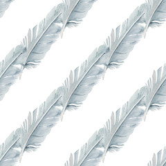 Seamless pattern with pigeon feathers