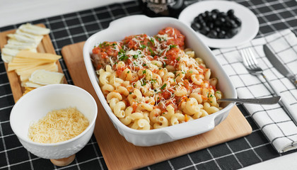meatballs with pasta and parmesan
