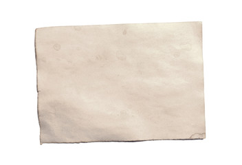 Old blank piece of antique vintage crumbling paper manuscript or parchment