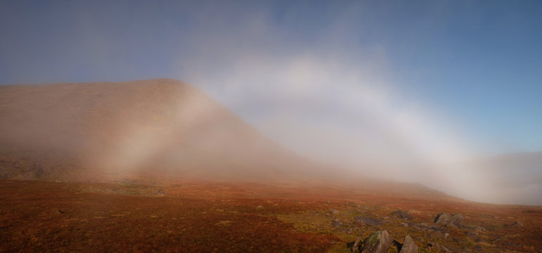 White rainbow at Carrantuohill range