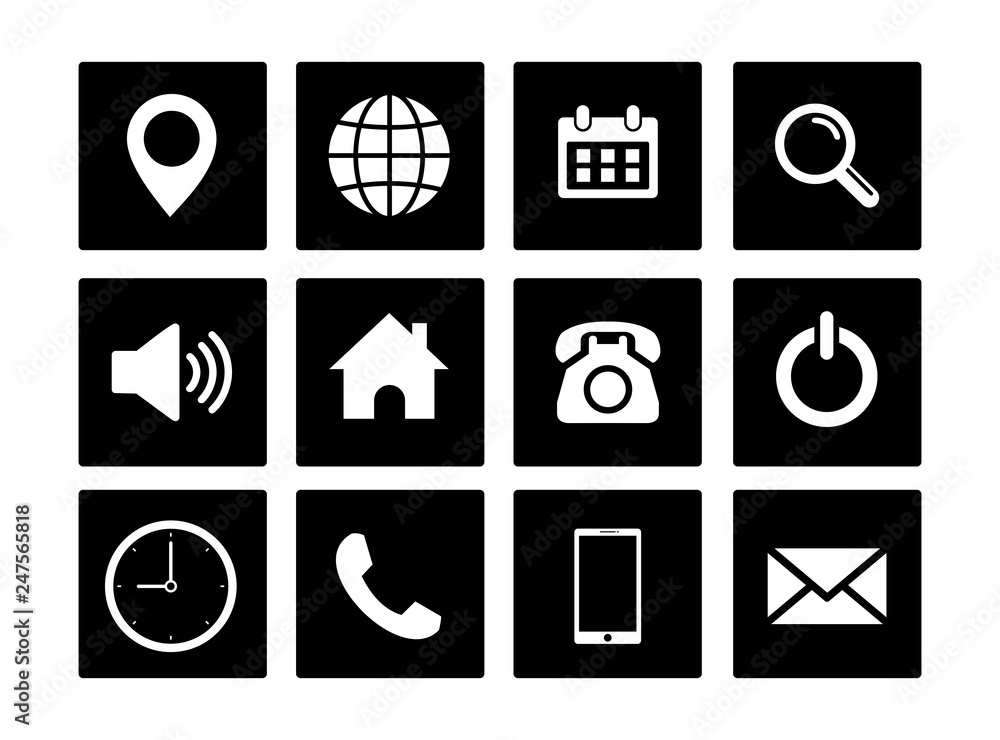 Poster web icon set. set of web icon symbol vector