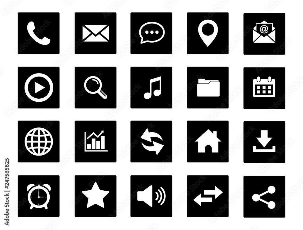 Poster web icon set. set of web icon symbol vector