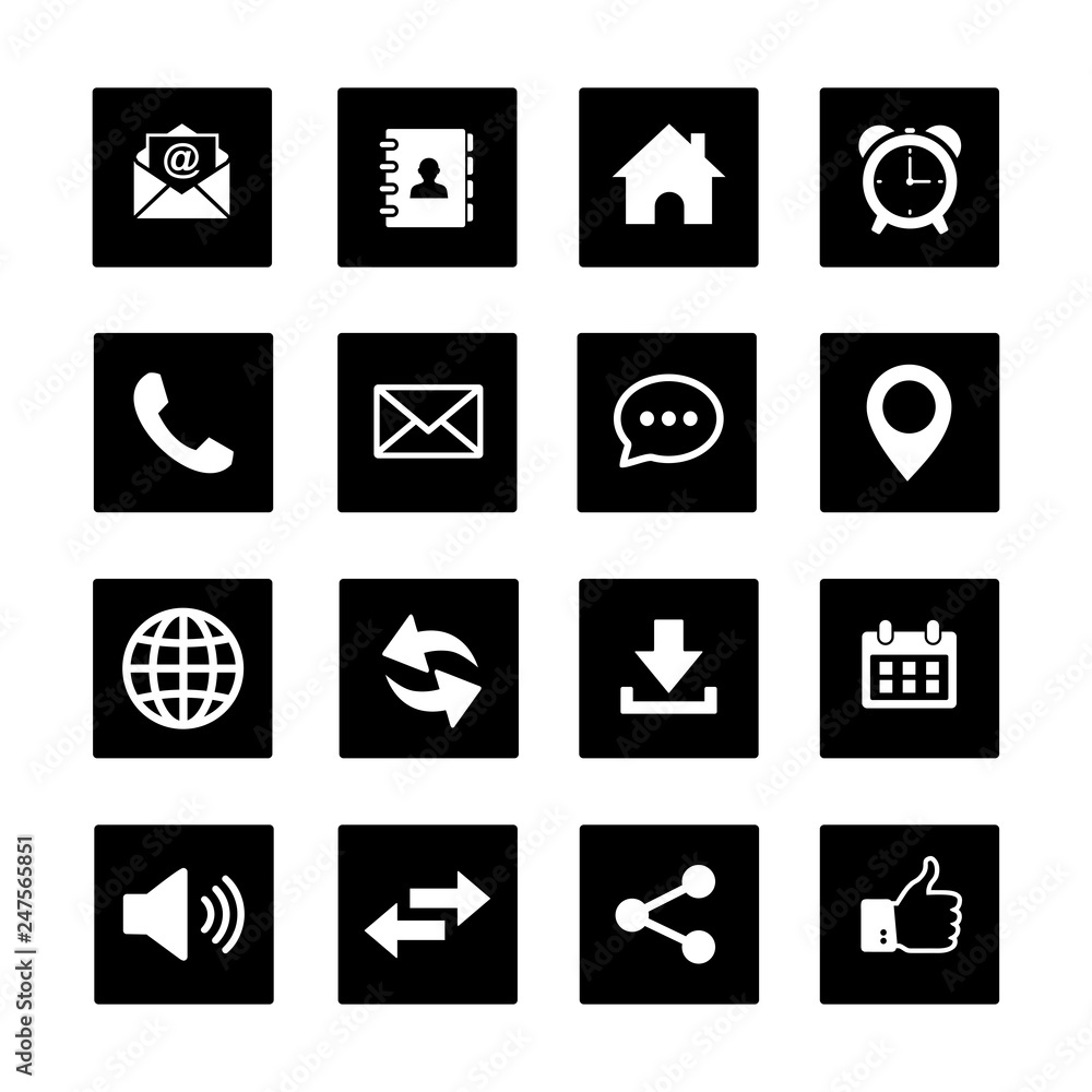 Poster web icon set. set of web icon symbol vector