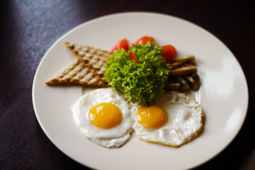 fried eggs with decoration 