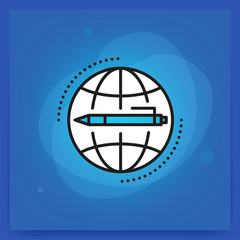 GLOBAL NETWORK LINE ICON