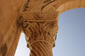 Fototapeta premium Pillar on Basilica of the Transfiguration, Mount Tabor, Galilee, Israel
