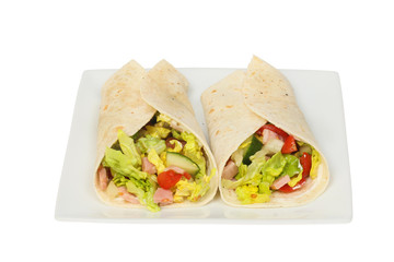 Wraps on a plate