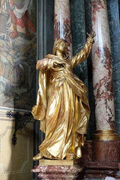 Virgin Mary, altar of the Holy Cross, Barmherzigenkirche church in Graz, Styria, Austria