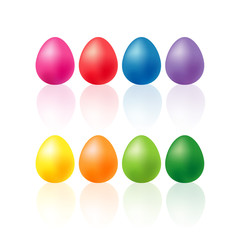 Fototapeta na wymiar Colorful Easter Eggs. Realistic illustration. Happy Easter! Holiday background. Can be used for wallpaper, textile, invitation card, wrapping, web page background.