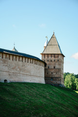 Fototapeta na wymiar City Wall in Veliky Novgorod