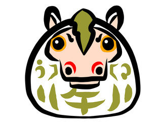 だるま　ウマ　白