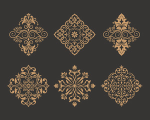 A set of flower gold ornaments in east style